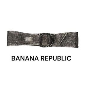 Authentic Banana Republic designer wide silver gunmetal shimmer mesh belt sz S/M